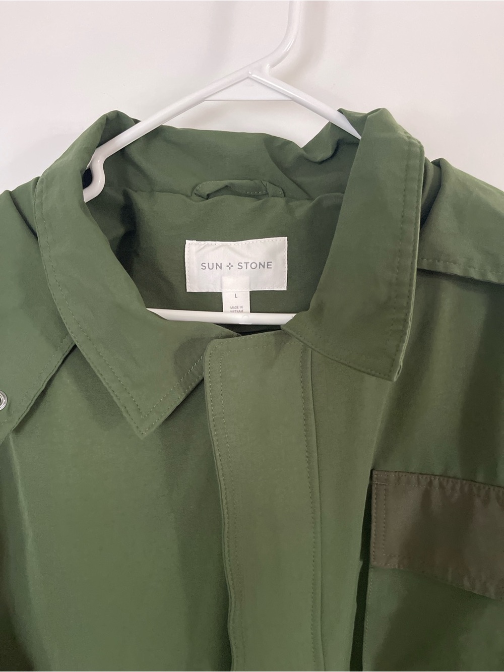 Sun + Stone Men's Military Field Jacket in Olive